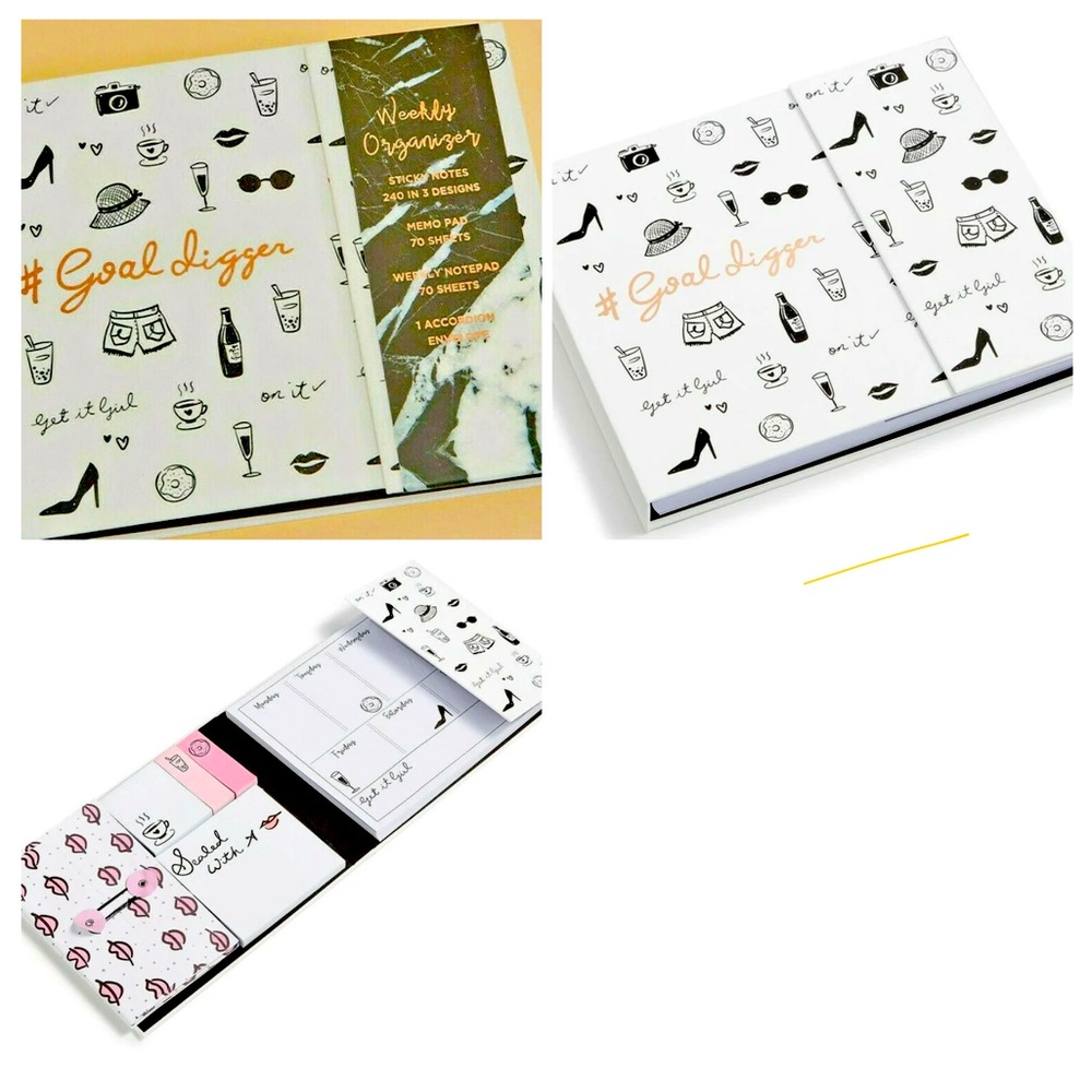 TRI COASTAL DESIGN # GOAL DIGGER IT GIRL Stationery Weekly Organizer MEMO Book